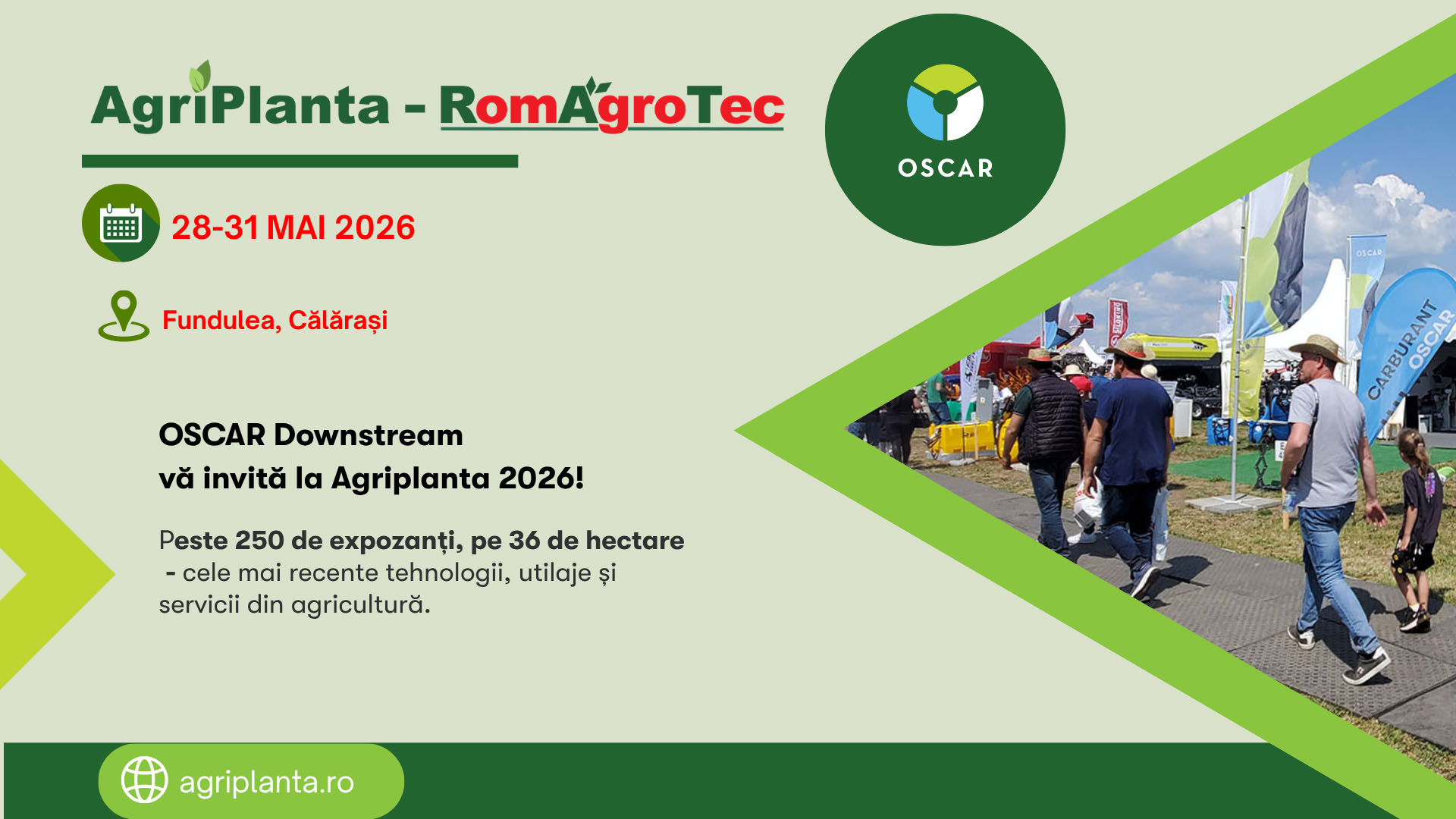 OSCAR Downstream participă la AgriPlanta-RomAgroTec 2026 cu soluții dedicate fermierilor și afacerilor din agricultură